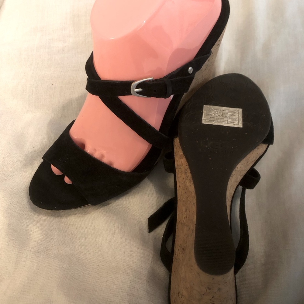 Ugg Black Suede Wedges 8.5 GUC very comfortable